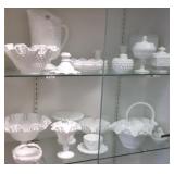 Group of milk glass including Fenton, etc.