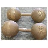 2 antique 40 lb. bar bells