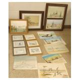 Group of framed & unframed original artworks