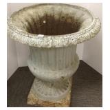 24" antique cast iron 2 piece urn