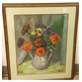 Framed signed Alice Hugy still life oil under
