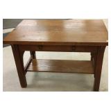 Mission oak library table with drawer with Gray