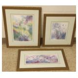3 framed signed N Hemstead watercolors
