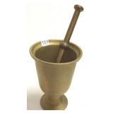 Large brass mortar & pestle