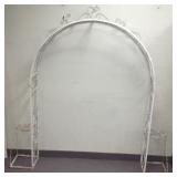 Iron garden arch with plant stands
