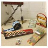 6 vintage tin, etc. marble games
