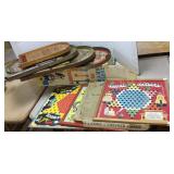 9 vintage bagatelle & checker games, etc.