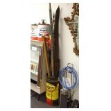 2 Mobile cans, 2 levels, Pennzoil can, paint