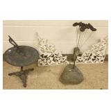 2 ornate corner metal brackets, sundial & stone &