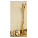 Diamond willow floor lamp, 2 birch bark wall lamps