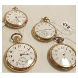 4 pocket watches including Waltham, etc.
