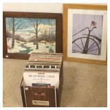 Group records & 2 framed items