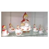 8 piece vintage Little Red Riding Hood cookie jar