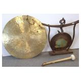 20" iron gong & brass gong