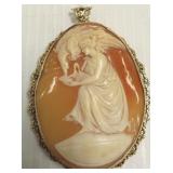 Approx. 2 1/4" finely carved shell cameo in ornate