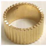 14k ribbed wide band 9.7 grams