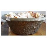 Cast bronze bowl with seashells
