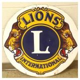 Vintage 36" enameled Lions International sign
