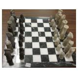 Carved marble chess set