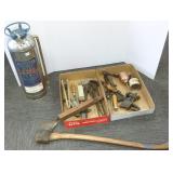 Group vintage, etc. tools, fire extinguisher, etc.