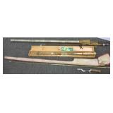 3 vintage fishing rods - split bamboo, etc.
