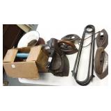 Group early sad irons, etc.