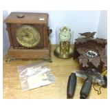 Oak mantle clock, cuckoo clock, anniversary clock