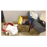 Group vintage textiles, London Fog coat, ties, etc