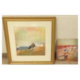 Framed signed & dated Dana H. Carlson mixed media