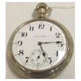 Hamilton pocket watch with crystal back