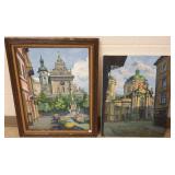 One framed & one unframed signed (Verso) T.