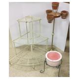 3 vintage metal plant stands