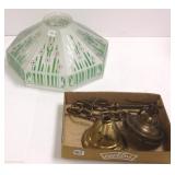 Deco 6" x 14" octagonal glass ceiling fixture