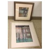 2 framed signed Dana H Carlson original artworks