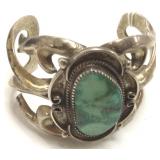 Heavy handcast Southwest silver bracelet set