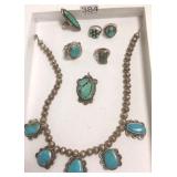 Southwest sterling & turquoise necklace, pendant,