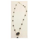 14k gold & smoky quartz necklace