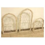 3 graduated wood & iron wall plant boxes- 48" etc.