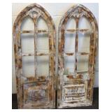 2 approx. 48" painted wood window frames