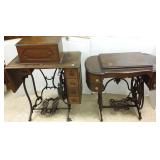 2 antique treadle sewing machines