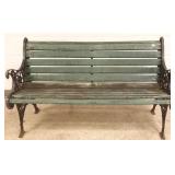 Vintage wood & iron garden bench