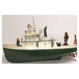 40" wooden pond tug boat