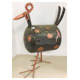 20" folk art metal garden chicken