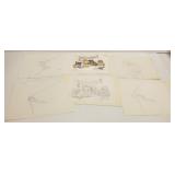 5 original animation sketches & 1 cell