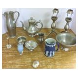 Group including pewter, Limoges box, Wedgwood,