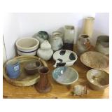 Group of studio pottery- some signed