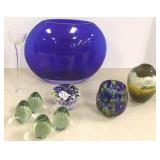 Group of art glass- some signed