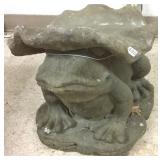 20" cement frog lily pad stand