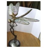 40" tall Dale Evers artist bronze dragonfly with