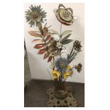 48" artist car parts floral garden sculpture